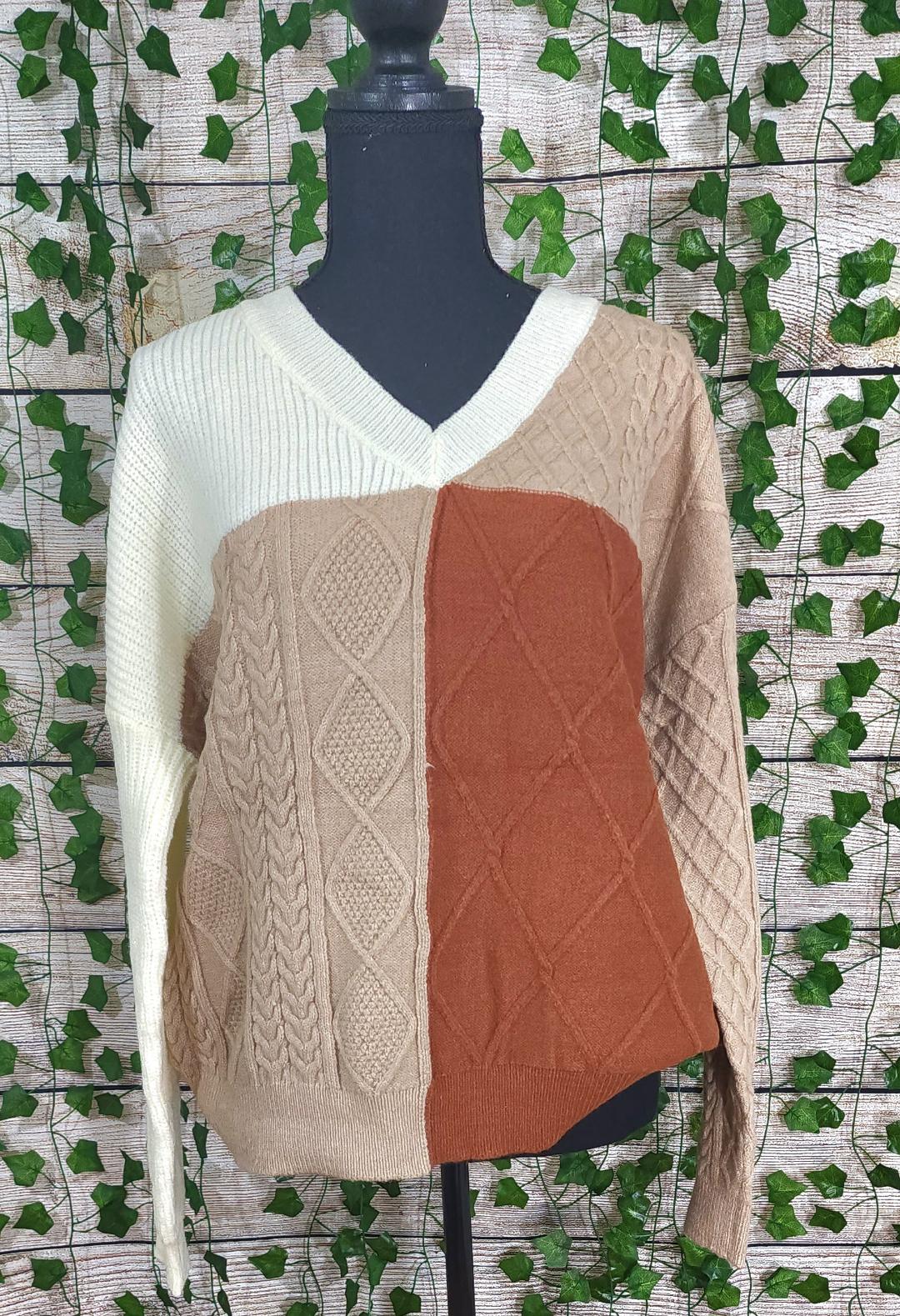 Color Block Pullover Sweater